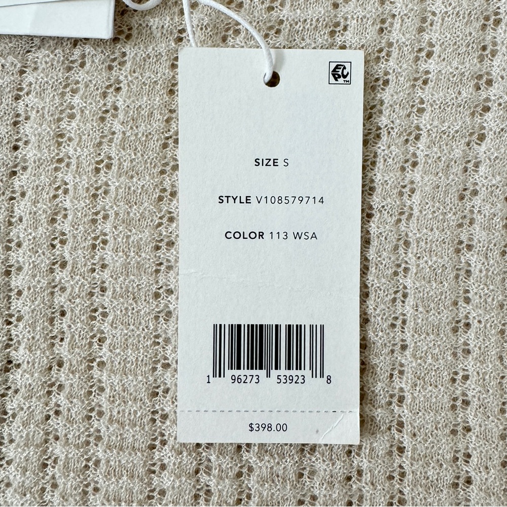 NWT Vince Off-White Waffle-Knit Cashmere-Silk Henley Sweater | Size S - Picture 9 of 16
